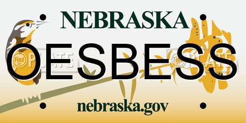 OESBESS Nebraska License Plate