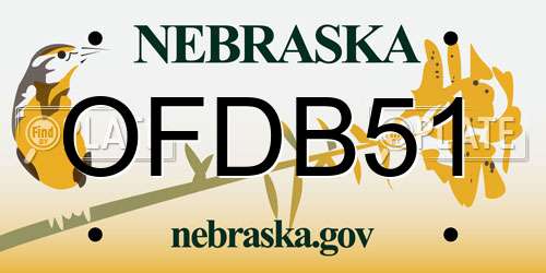 OFDB51 Nebraska License Plate