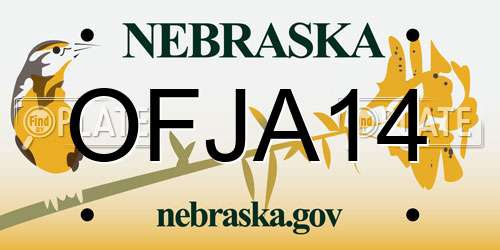 OFJA14 Nebraska License Plate