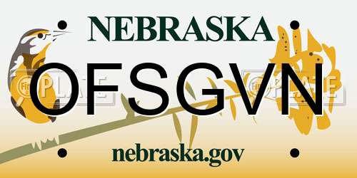 OFSGVN Nebraska License Plate
