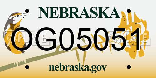 OG05051 Nebraska License Plate
