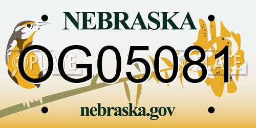 OG05081 Nebraska License Plate