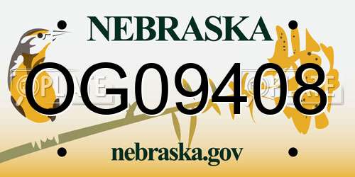 OG09408 Nebraska License Plate