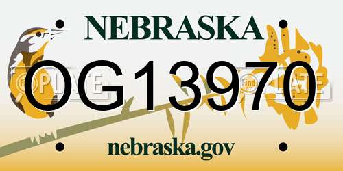 OG13970 Nebraska License Plate