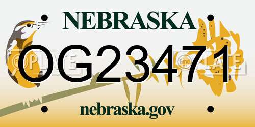 OG23471 Nebraska License Plate