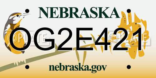 OG2E421 Nebraska License Plate