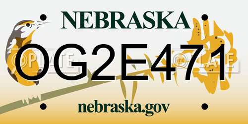 OG2E471 Nebraska License Plate