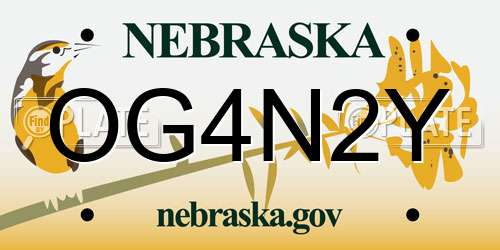 OG4N2Y Nebraska License Plate