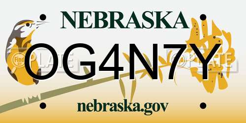 OG4N7Y Nebraska License Plate