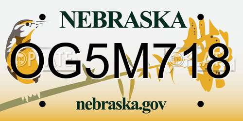 OG5M718 Nebraska License Plate