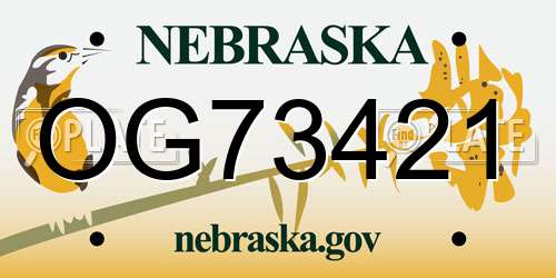OG73421 Nebraska License Plate