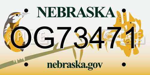 OG73471 Nebraska License Plate