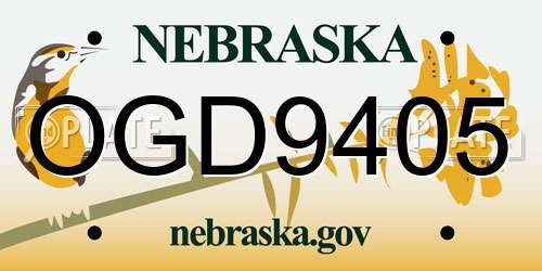 OGD9405 Nebraska License Plate
