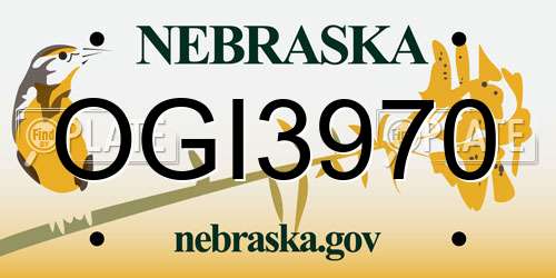 OGI3970 Nebraska License Plate