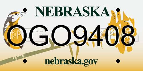 OGO9408 Nebraska License Plate