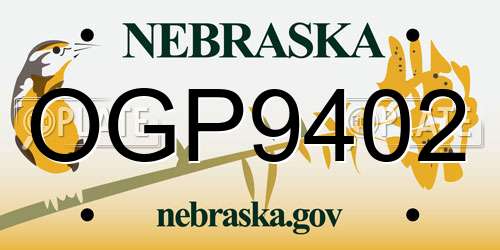 OGP9402 Nebraska License Plate