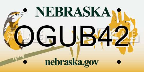 OGUB42 Nebraska License Plate