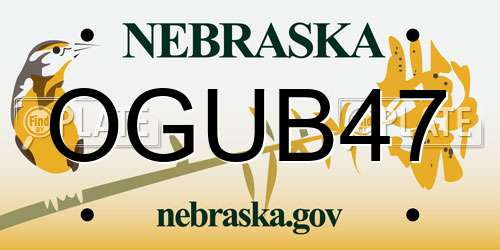 OGUB47 Nebraska License Plate