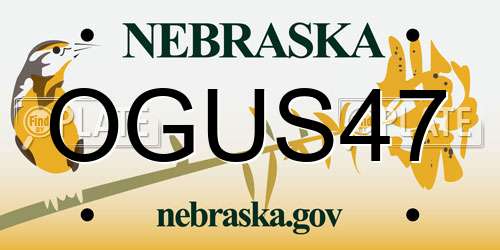 OGUS47 Nebraska License Plate