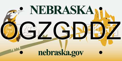OGZGDDZ Nebraska License Plate