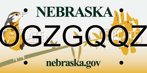 OGZGQQZ Nebraska License Plate