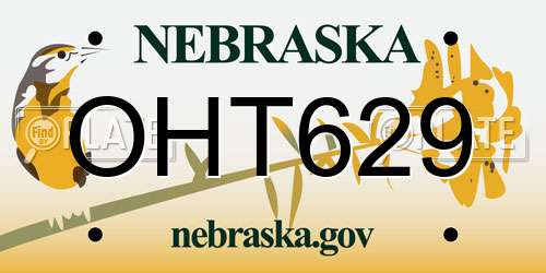 OHT629 Nebraska License Plate