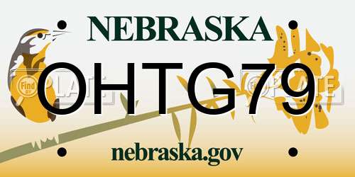 OHTG79 Nebraska License Plate