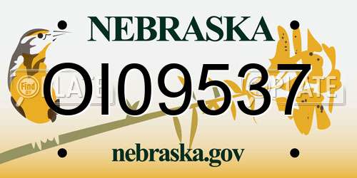 OI09537 Nebraska License Plate