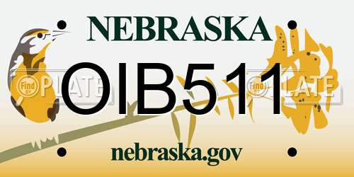 OIB511 Nebraska License Plate