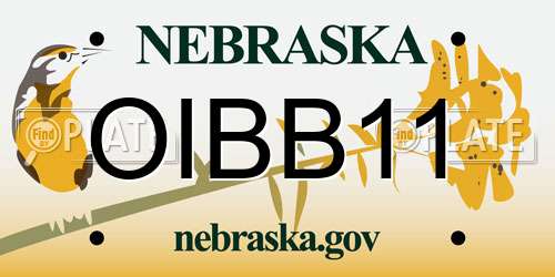 OIBB11 Nebraska License Plate