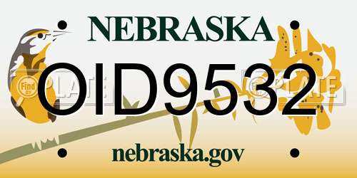 OID9532 Nebraska License Plate