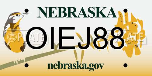 OIEJ88 Nebraska License Plate