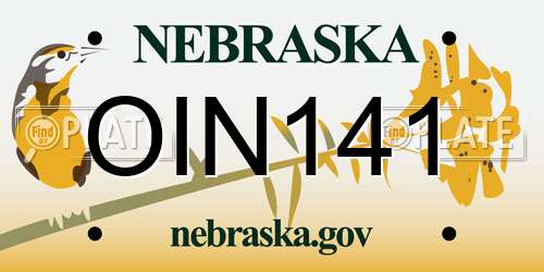 OIN141 Nebraska License Plate