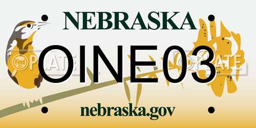 OINE03 Nebraska License Plate
