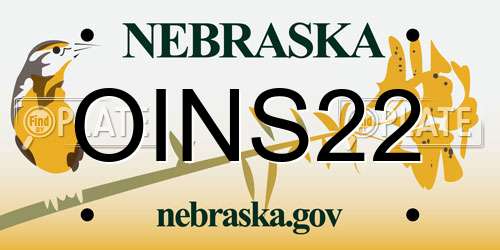 OINS22 Nebraska License Plate