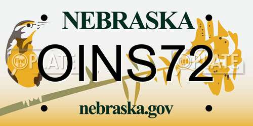 OINS72 Nebraska License Plate