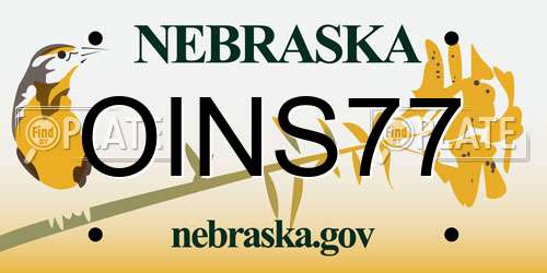 OINS77 Nebraska License Plate