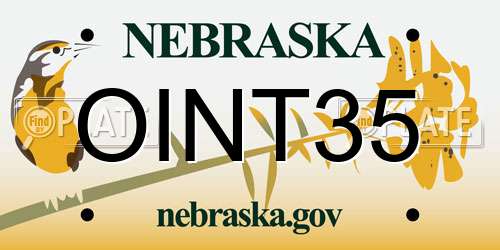 OINT35 Nebraska License Plate