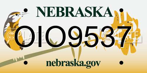 OIO9537 Nebraska License Plate