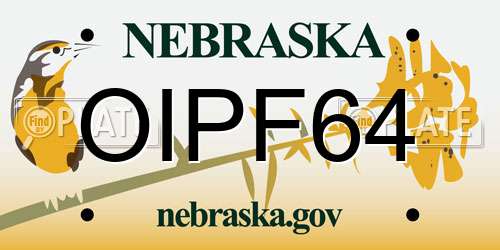 OIPF64 Nebraska License Plate