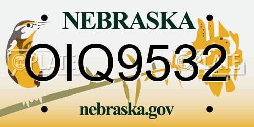 OIQ9532 Nebraska License Plate