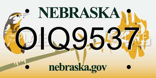 OIQ9537 Nebraska License Plate