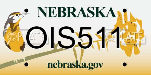OIS511 Nebraska License Plate