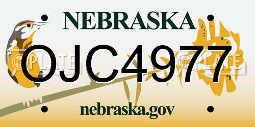 OJC4977 Nebraska License Plate