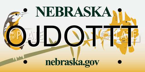 OJDOTTT Nebraska License Plate
