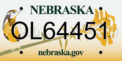 OL64451 Nebraska License Plate