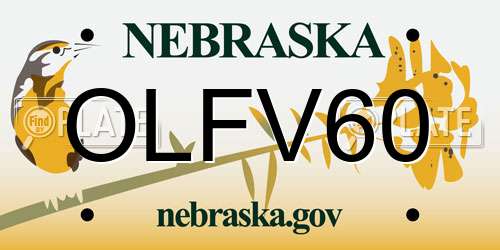 OLFV60 Nebraska License Plate