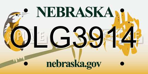 OLG3914 Nebraska License Plate