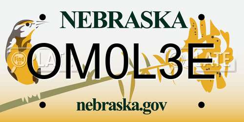 OM0L3E Nebraska License Plate