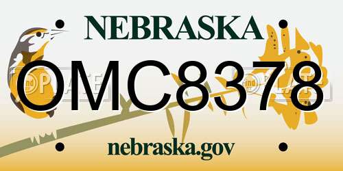 OMC8378 Nebraska License Plate